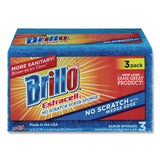 Brillo® Estracell No Scratch Kitchen Sponges, 4.5 x 2.75, 1" Thick, Blue, 3 Sponges/Pack, 8 Packs/Carton (AMY21034) Case of 8