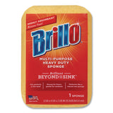Brillo® Multi-Purpose Sponge, 4.25 x 6.25, 2.12" Thick, Yellow, 6/Carton (AMY22401) Case of 6