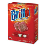 Brillo® Steel Wool Soap Pads, 2.5 x 3, Gray/Pink, 10 Pads/Box, 12 Boxes/Carton (AMY23310) Case of 12