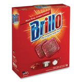 Brillo® Steel Wool Soap Pads, 2.5 x 3, Gray/Pink, 18 Pads/Box, 12 Boxes/Carton (AMY23318) Case of 12