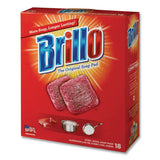 Brillo® Steel Wool Soap Pads, 2.5 x 3, Gray/Pink, 18 Pads/Box, 12 Boxes/Carton (AMY23318) Case of 12