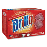 Brillo® Steel Wool Soap Pads, 2.5 x 3, Gray/Pink, 4 Pads/Box, 12 Boxes/Carton (AMY53304) Case of 12
