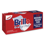 Brillo® Commercial Eraser Pads, 3.2 x 4.6, 1" Thick, White, 10 Erasers/Box, 12 Boxes/Carton (AMY56102) Case of 12