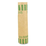 CONTROLTEK Gunshell Crimped-End Coin Wrapper, Dimes, $5.00, Kraft/Green, 1,000/Carton (CNK560053) Case of 1000