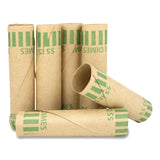 CONTROLTEK Gunshell Crimped-End Coin Wrapper, Dimes, $5.00, Kraft/Green, 1,000/Carton (CNK560053) Case of 1000