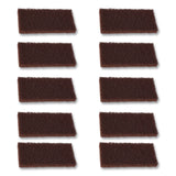 Boardwalk® Heavy-Duty Utility Pad, 4.62 x 10, Brown, 10/Carton (BWK403B) Case of 10
