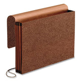 Pendaflex® Premium Reinforced Expanding Wallet, 3.5" Expansion, 1 Section, Elastic Cord Closure, Legal Size, Red Fiber, 5/Box (PFX60373BX) Box of 5