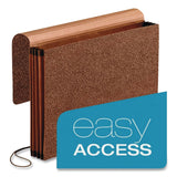 Pendaflex® Premium Reinforced Expanding Wallet, 3.5" Expansion, 1 Section, Elastic Cord Closure, Legal Size, Red Fiber, 5/Box (PFX60373BX) Box of 5