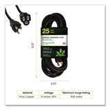 GoGreen Power 16 AWG Outdoor Extension Cord, 25 ft, 13 A, Black (GGP13725BK) Each