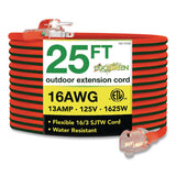 GoGreen Power 16 AWG Outdoor Extension Cord, 25 ft, 13 A, Orange (GGP13725) Each
