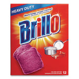 Brillo® Steel Wool Soap Pads, 3 x 3, Gray/Pink, 12 Pads/Box, 12 Boxes/Carton (AMY53335) Case of 12