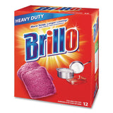 Brillo® Steel Wool Soap Pads, 3 x 3, Gray/Pink, 12 Pads/Box, 12 Boxes/Carton (AMY53335) Case of 12