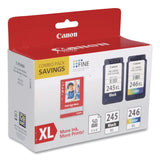 Canon® 8278B005 (PG-245XL/CL-246XL) Ink/Paper Combo, 180/300 Page-Yield, Black/Tri-Color (CNM8278B005) Each