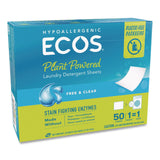 ECOS® Liquidless Laundry Detergent Sheets, Free and Clear, 50 Sheets/Box (EOP953710EA) Each