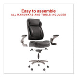 Alera® Leithen Bonded Leather Big and Tall Midback Chair, Supports 400 lbs,19.49" - 22.44" Seat Height, Black Seat/Back, Silver Base (ALELT42B49) Each