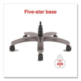 Alera® Leithen Bonded Leather Big and Tall Midback Chair, Supports 400 lbs,19.49" - 22.44" Seat Height, Black Seat/Back, Silver Base (ALELT42B49) Each