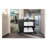 Rubbermaid® Commercial Compact Housekeeping Cart?, Plastic, 3 Shelves 1 Bin, 23 x 53.12 x 19.1, Black (RCP2202585) Each