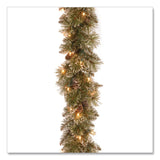 National Tree Company® Pre-Lit Glittery Bristle Pine Garland, AC Powered, Clear Incandescent Lights, 108" Long, Green (NTTGB33009A1) Each