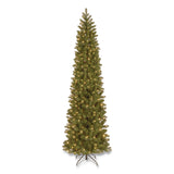 National Tree Company® Pre-Lit Downswept Douglas Fir Pencil Slim Tree, 35" x 35" x 108", Green Tree, Green Tree Stand (NTTPEDD439290) Each