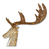 National Tree Company® Pre-Lit Crystal Champagne Standing Buck, AC Powered, Warm White LED Lights, 9" x 26" x 55", Assorted Colors (NTTDF120005U) Each