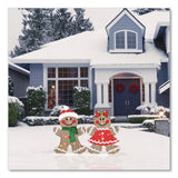 National Tree Company® Pre-Lit Gingerbread Cookie Couple, AC Powered, Warm White LED Lights, 12" x 24" x 35", Assorted Colors (NTTDF21080006L) Each