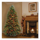 National Tree Company® Pre-Lit Dunhill Fir Tree, 59" x 59" x 90", Green Tree, Green Tree Stand (NTTDUH75RLO) Each