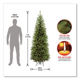National Tree Company® Kingswood Fir Pencil Tree, 29" x 29" x 84", Green Tree, Green Tree Stand (NTTKW750070) Each