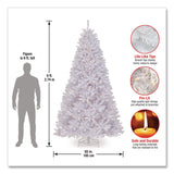 National Tree Company® Pre-Lit North Valley Spruce White Tree, 65" x 65" x 108", White Tree, White Tree Stand (NTTNRVW730290) Each