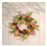 National Tree Company® Spring Wreath, 22" Diameter x 3" h, Green/Pink/Red/Yellow (NTTRAS1503261) Each