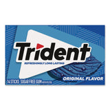 Trident® Sugar-Free Gum, Original Mint, 14 Sticks/Pack, 15 Packs/Carton (GRR22002639) Case of 15