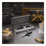 Parker® Sonnet Fountain Pen, with Gift Box, Medium 1 mm, Black Ink, Black/Gold Barrel (PAR1931495) Each