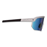 ergodyne® Skullerz AEGIR Color Enhancing Anti-Scratch and Enhanced Anti-Fog Safety Glasses with Mirror Lens, Matte Gray Frame, Ice Blue (EGO55231) Each