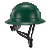 ergodyne® Skullerz 8963 Full Brim Class E Safety Helmet, 6-Point Rachet Suspension, Full Brim, Green (EGO60545) Each