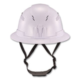 ergodyne® Skullerz 8964 Full Brim Class C Safety Helmet, 6-Point Ratchet Suspension, White (EGO60560) Each
