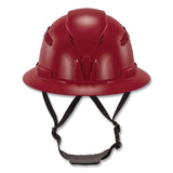 ergodyne® Skullerz 8964 Full Brim Class C Safety Helmet, 6-Point Ratchet Suspension, Red (EGO60564) Each