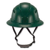 ergodyne® Skullerz 8964 Full Brim Class C Safety Helmet, 6-Point Ratchet Suspension, Green (EGO60565) Each