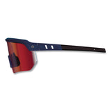 ergodyne® Skullerz AEGIR Color Enhancing Anti-Scratch and Enhanced Anti-Fog Safety Glasses with Mirror Lens, Matte Blue Frame, Red Lens (EGO55230) Each