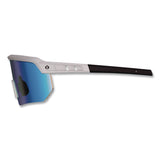 ergodyne® Skullerz AEGIR Color Enhancing Anti-Scratch and Enhanced Anti-Fog Safety Glasses with Mirror Lens, Matte Gray Frame, Ice Blue (EGO55231) Each