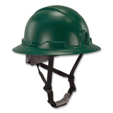 ergodyne® Skullerz 8963 Full Brim Class E Safety Helmet, 6-Point Rachet Suspension, Full Brim, Green (EGO60545) Each