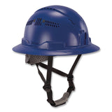 ergodyne® Skullerz 8964 Full Brim Class C Safety Helmet, 6-Point Ratchet Suspension, Blue (EGO60563) Each