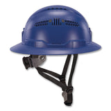 ergodyne® Skullerz 8964 Full Brim Class C Safety Helmet, 6-Point Ratchet Suspension, Blue (EGO60563) Each