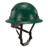 ergodyne® Skullerz 8964 Full Brim Class C Safety Helmet, 6-Point Ratchet Suspension, Green (EGO60565) Each