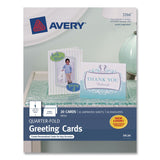 Avery® Quarter-Fold Greeting Cards with Matching Envelopes, 80 lb, 5.5 x 4.25, Matte White, 1 Card/Sheet, 20 Sheets/Pack (AVE3266) Pack of 20