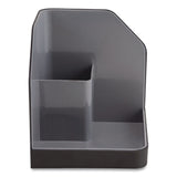 Advantus Fusion Plastic Corner Desktop Supplies Organizer, 2 Compartments, 6.67 x 7.4 x 6.67, Gray/Black, Plastic (AVT38338) Each