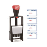 COSCO 2000PLUS® 4-In-1 Message Date Stamp, 5 Years, ENTERED/FAXED/PAID/RECEIVED, 1.75 x 1.12, Red/Blue Ink (COS011035) Each