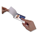 Fellowes® Self-Adhesive Laminating Pouches, With Badge Clips, 5 mil, 3.88 x 2.63, Gloss Clear, 5/Pack (FEL5220701) Pack of 5