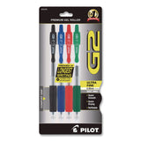 Pilot® G2 Premium Gel Pen, Retractable, Ultra-Fine, 0.38 mm, Assorted Ink/Barrel Colors, 4/Pack (PIL31276) Each