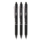 Pilot® FriXion Ball Clicker Erasable Gel Pen, Retractable, Fine 0.7 mm, Black Ink, Black Barrel, 3/Pack (PIL31464) Pack of 3