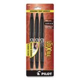Pilot® FriXion Ball Erasable Gel Pen, Stick, Fine 0.7 mm, Black Ink, Black Barrel, 3/Pack (PIL31556) Each