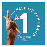 Paper Mate® Flair Felt Tip Porous Point Pen, Stick, Medium 0.7 mm, Black Ink, Black Barrel, 4/Pack (PAP8434452PP) Pack of 4